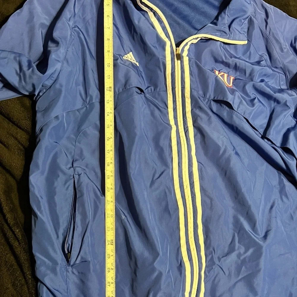 Adidas Kansas University Men’s Nylon Zip Up Jacket/ Last pic shows color best